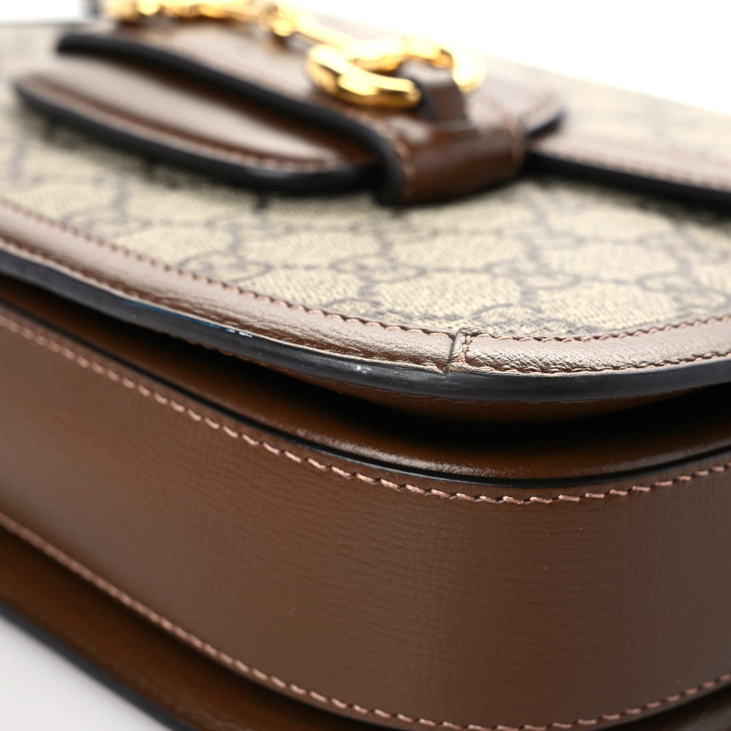 Gucci GG Supreme Monogram Horsebit 1955 Shoulder Bag Beige Brown Sugar 6 of 12