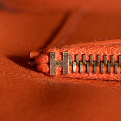 Hermes Taurillon Clemence Horseshoe Bi-Color Birkin 30 Rouge Garance and Orange 21 of 23