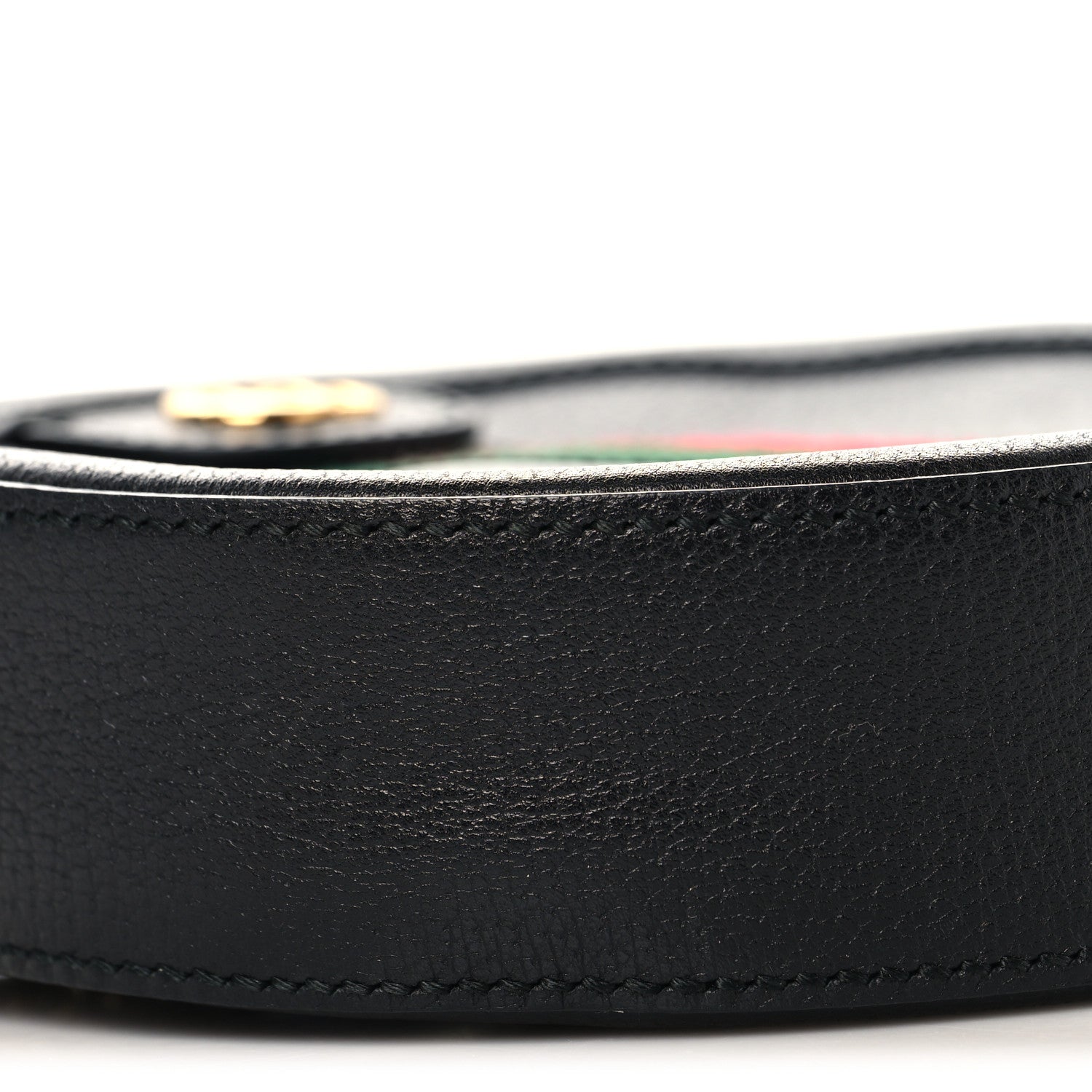 Gucci Grained Calfskin Web Mini Ophidia Round Shoulder Bag Black 9 of 10