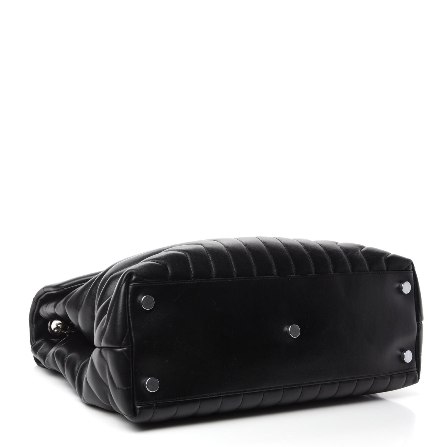 Calfskin Y Quilted Monogram Large Loulou Chain Satchel Black