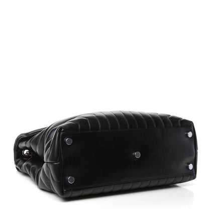 Saint Laurent Calfskin Y Quilted Monogram Large Loulou Chain Satchel Black 4 of 12