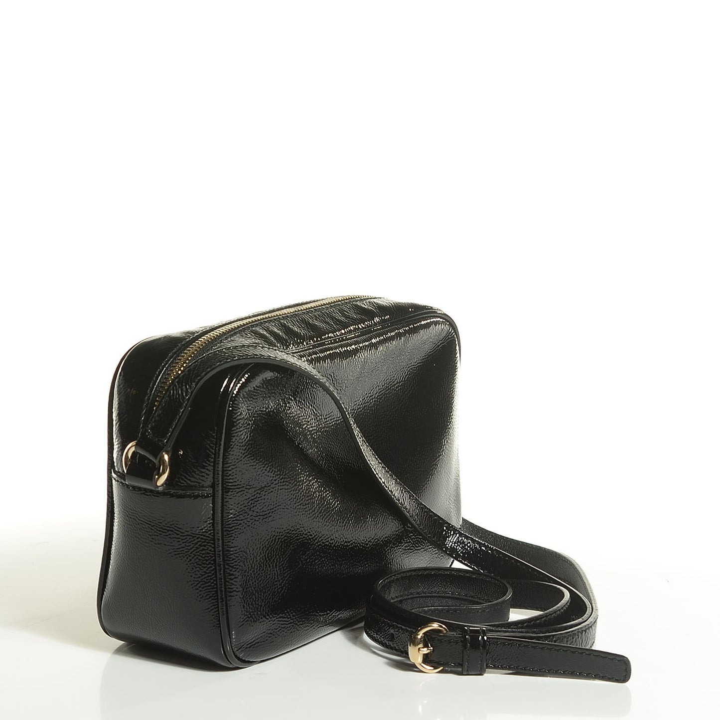 Soft Patent Small Soho Disco Bag Black