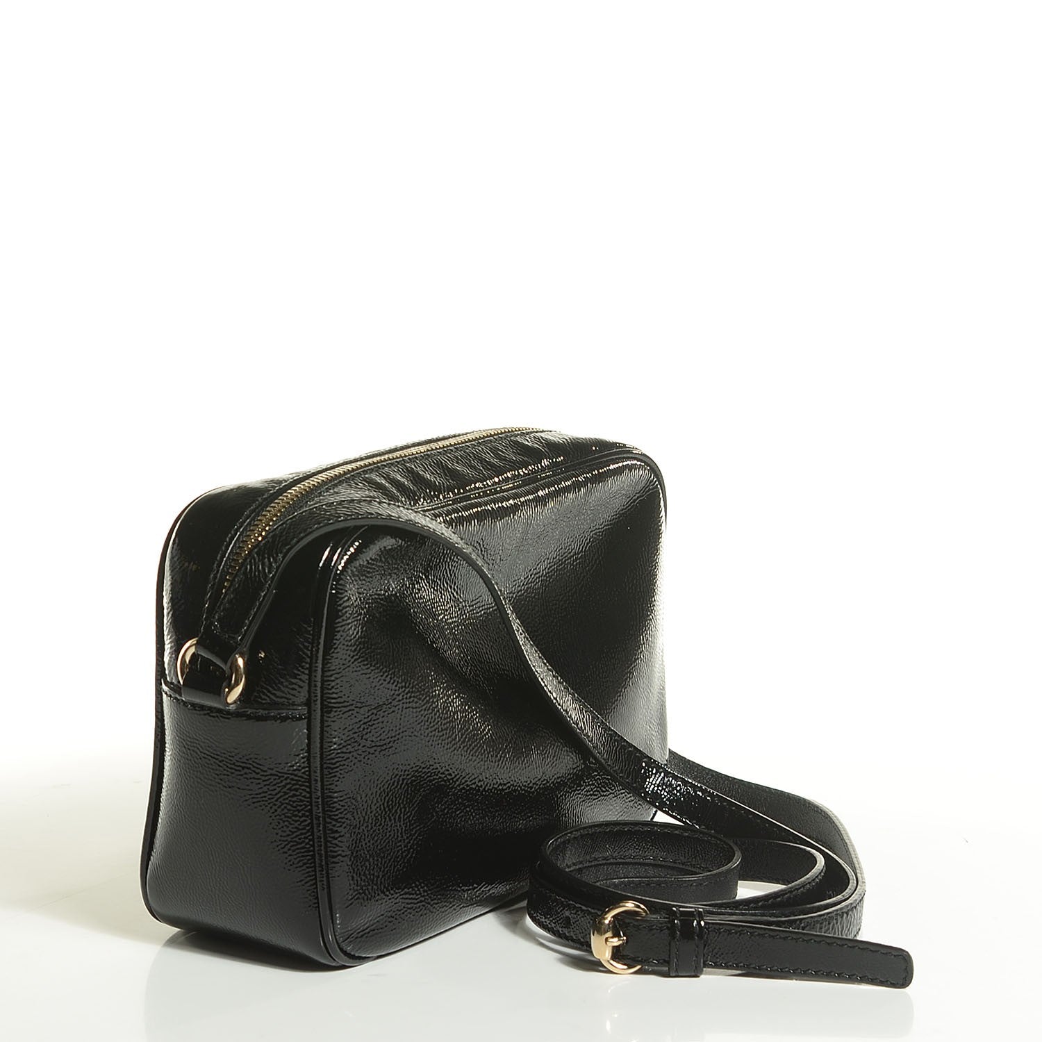 Gucci Soft Patent Small Soho Disco Bag Black 3 of 9