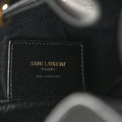Saint Laurent Grained Calfskin Paris VII Mini Flat Hobo Black 6 of 11