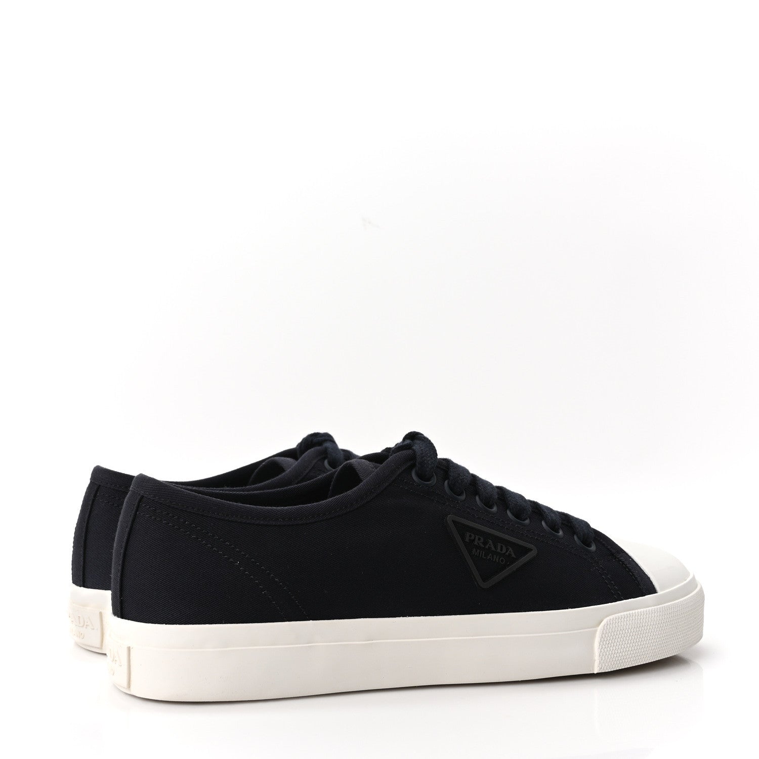 Prada Drill Nylon Triangle Logo Sneakers 41 Navy 5 of 9