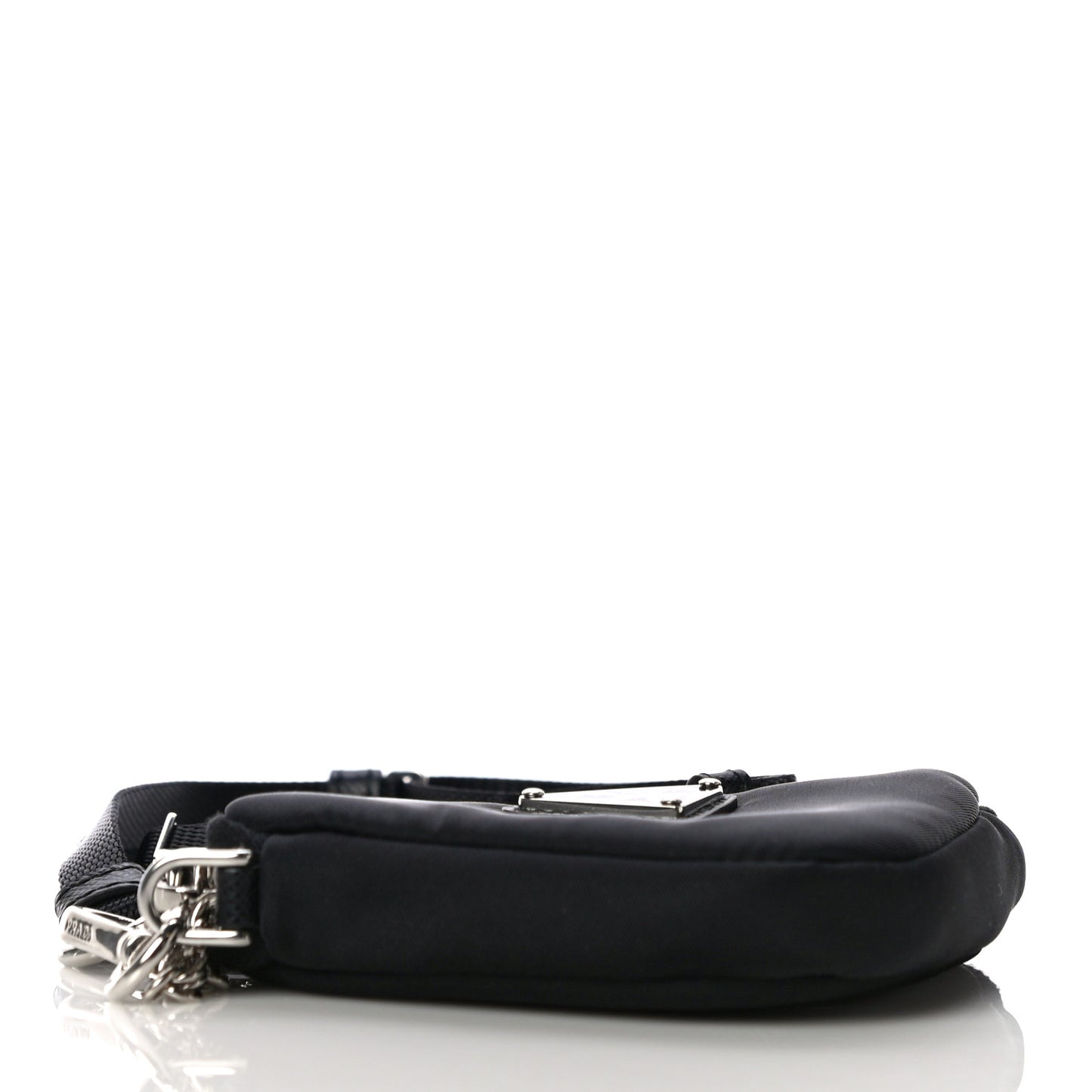Tessuto Nylon Saffiano Triangle Cargo Pouch Black