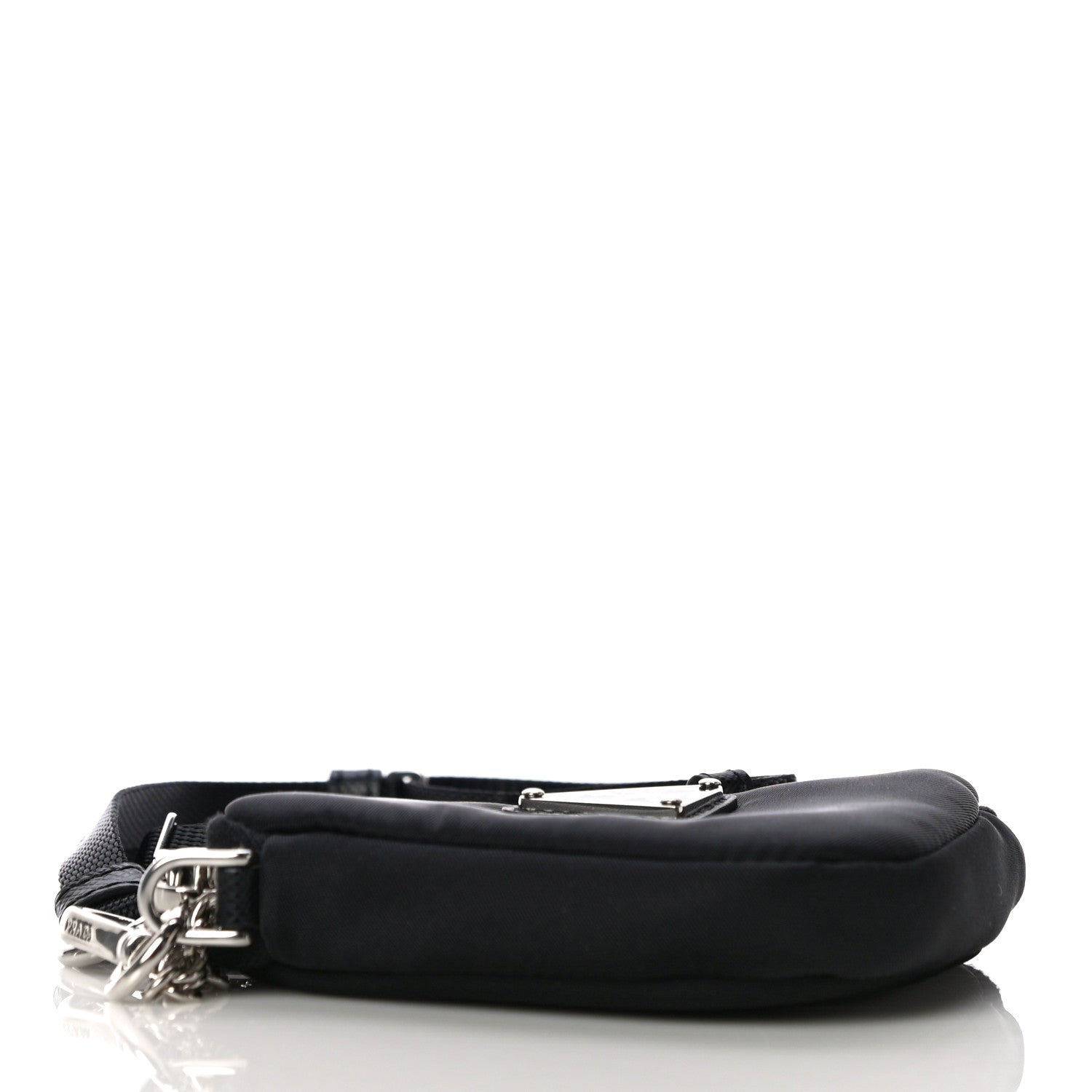 Prada Tessuto Nylon Saffiano Triangle Cargo Pouch Black 3 of 8