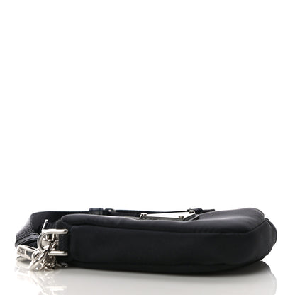 Prada Tessuto Nylon Saffiano Triangle Cargo Pouch Black 3 of 8