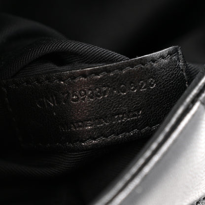 Saint Laurent Lambskin Quilted Toy Loulou Puffer Monogram Chain Satchel Black 7 of 13
