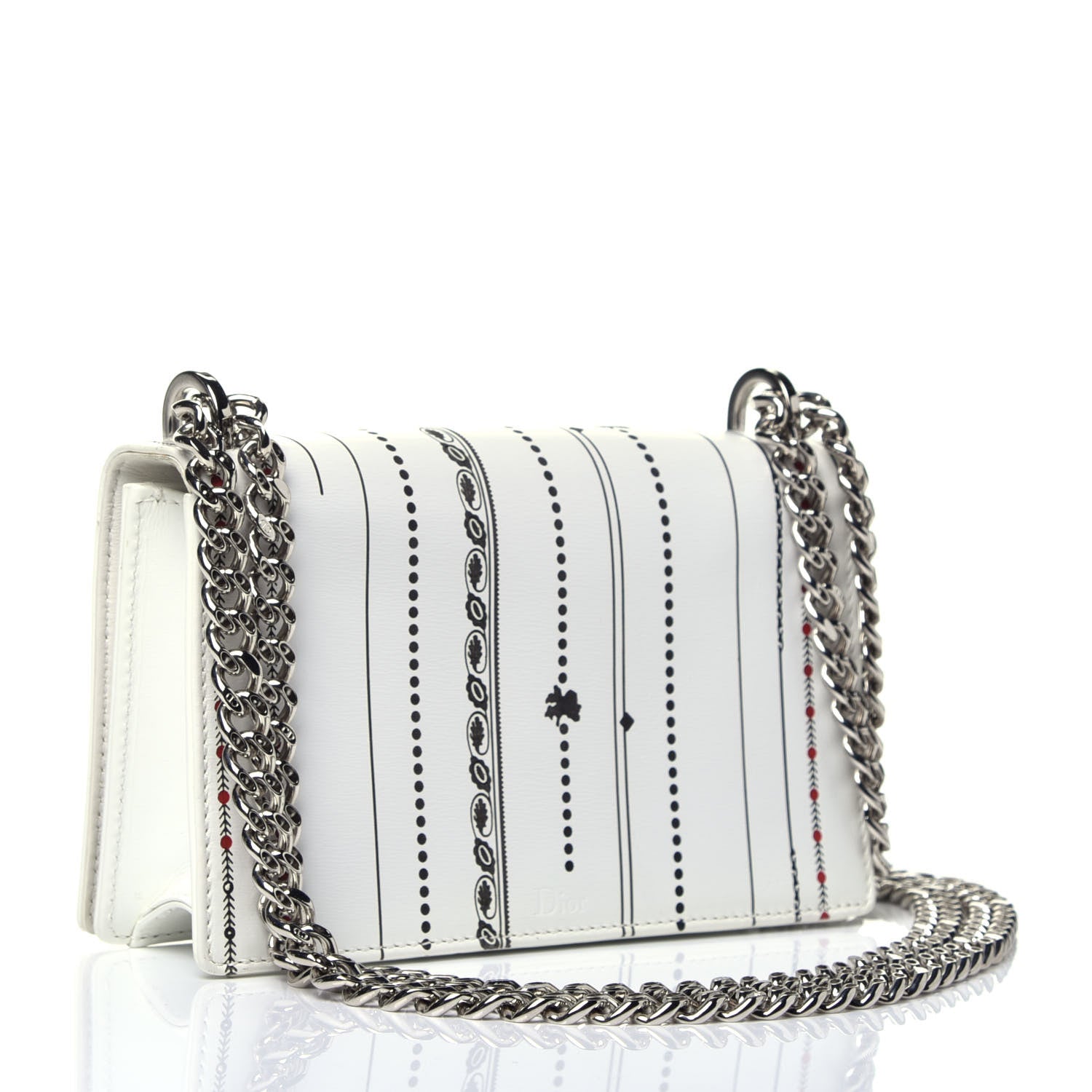 Christian Dior Calfskin Printed Medium Diorama Flap Bag White 3 of 10