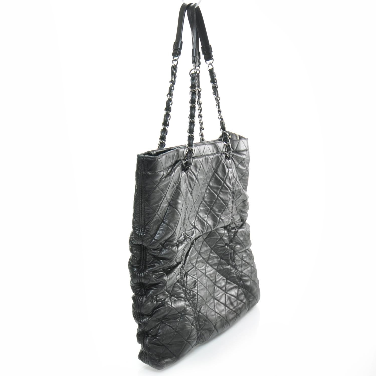 Chanel Lambskin Sharpei Shopping Tote Black 3 of 9