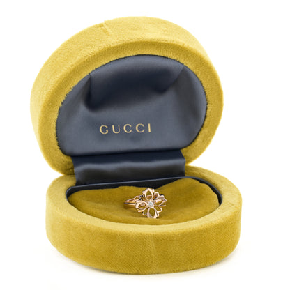 Gucci 18K Rose Gold Diamond Flora Ring 54 6.75 6 of 6