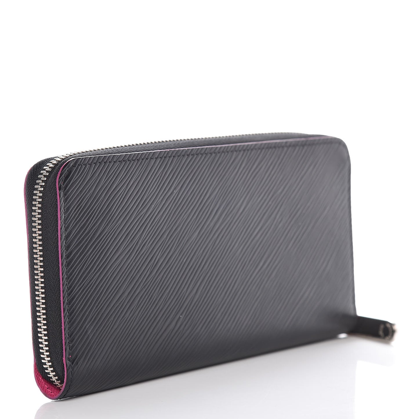 Epi Zippy Wallet Black Hot Pink
