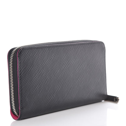 Louis Vuitton Epi Zippy Wallet Black Hot Pink 3 of 10