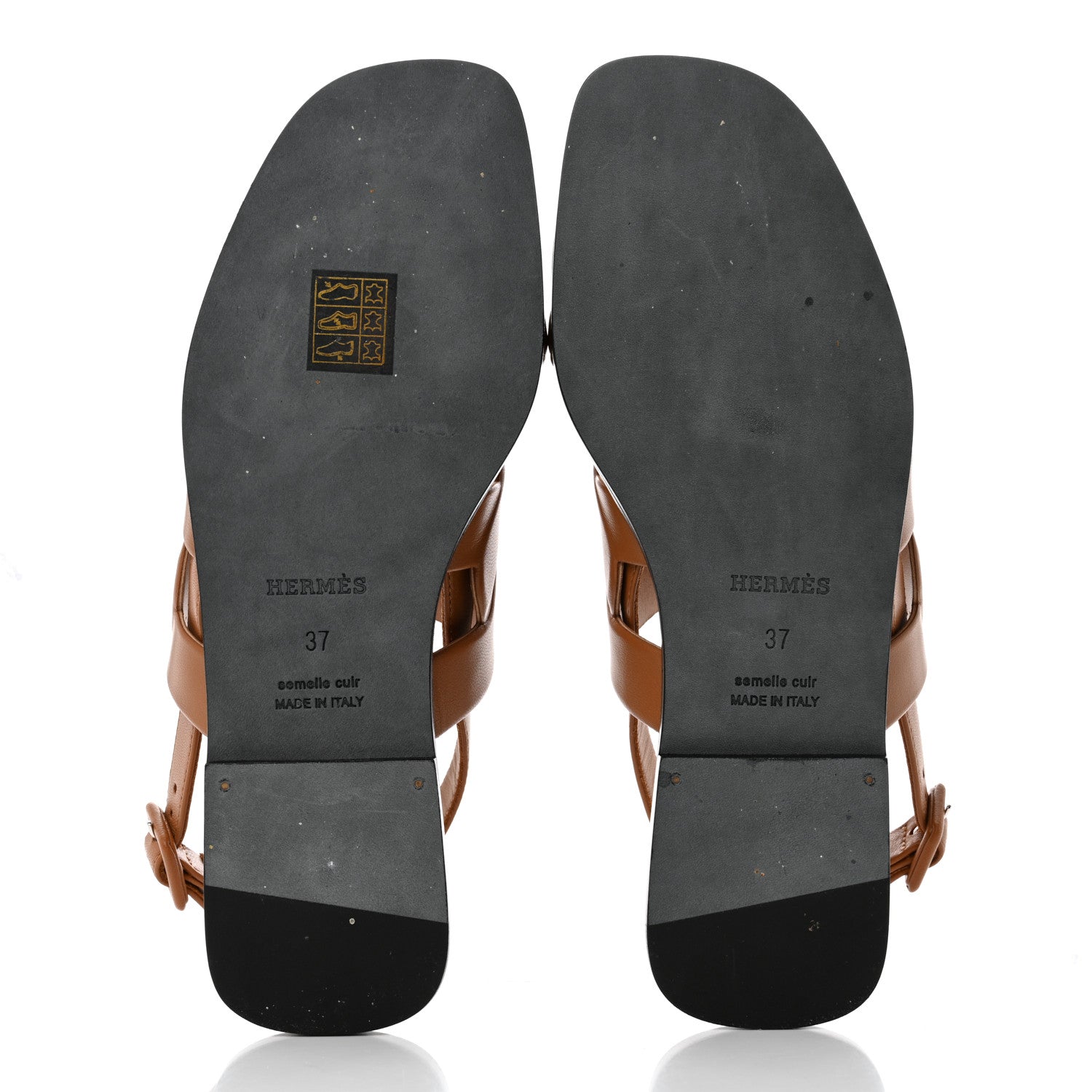 Hermes Nappa Womens Grace Sandals 37 Naturel 5 of 8