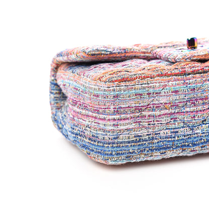 Chanel Tweed Quilted Mini Rectangular Flap Blue Pink Orange 7 of 10