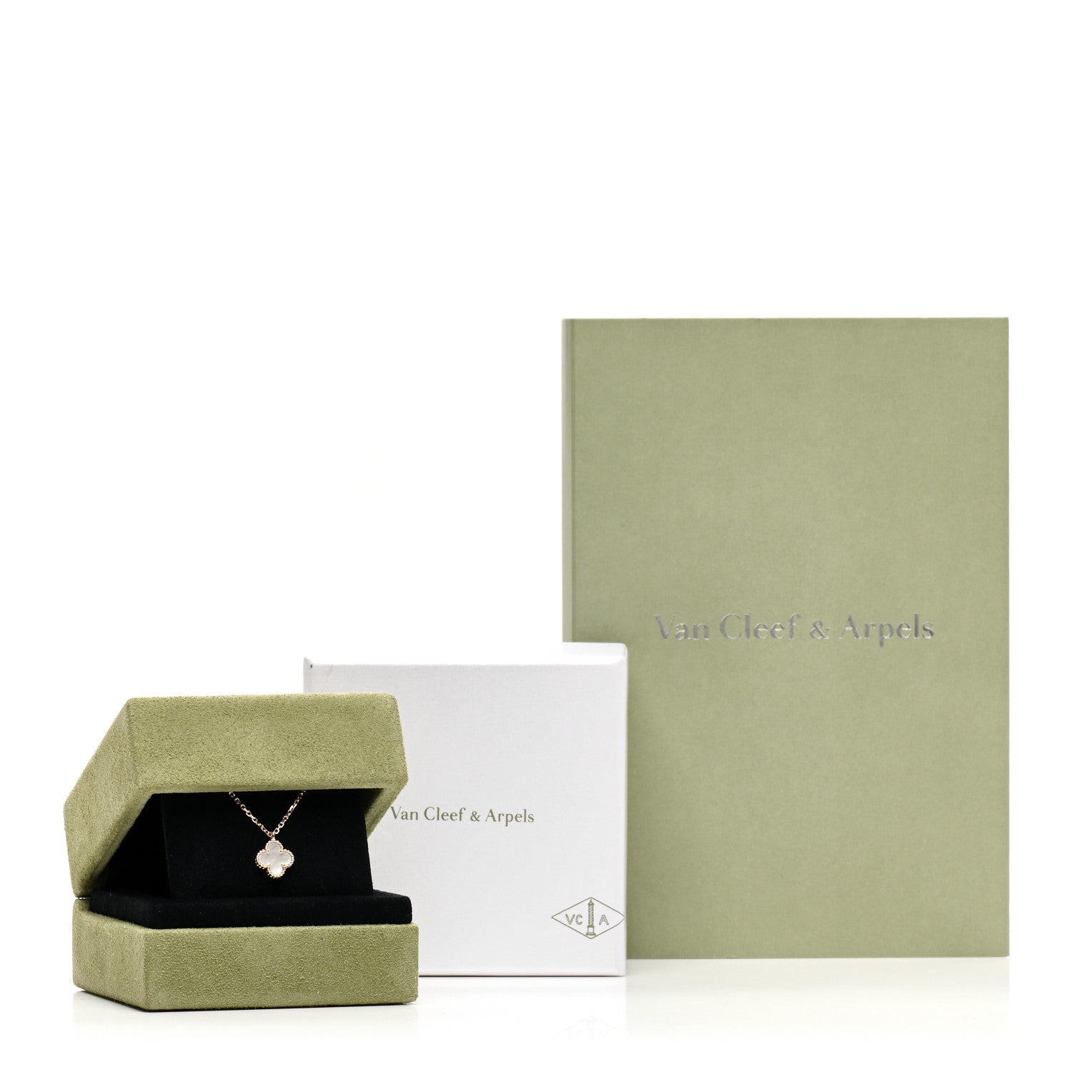 Van Cleef & Arpels 18K Yellow Gold Mother of Pearl Sweet Alhambra Pendant Necklace 6 of 6