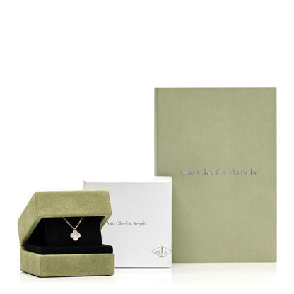 Van Cleef & Arpels 18K Yellow Gold Mother of Pearl Sweet Alhambra Pendant Necklace 6 of 6