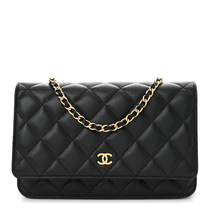 Chanel Lambskin Quilted Wallet On Chain WOC Black 1 of 11