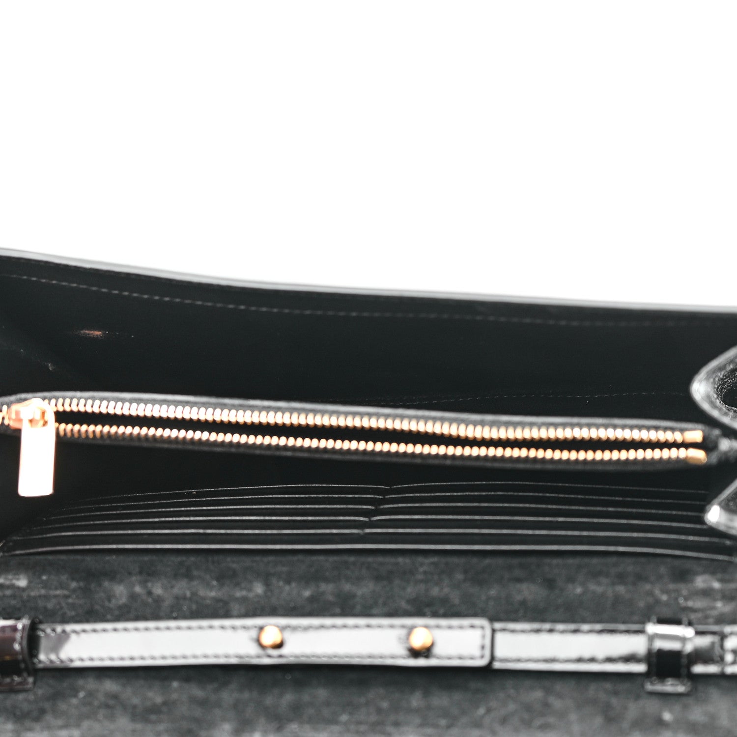 Saint Laurent Patent Calfskin Monogram Kate Wallet On Chain Black 6 of 10