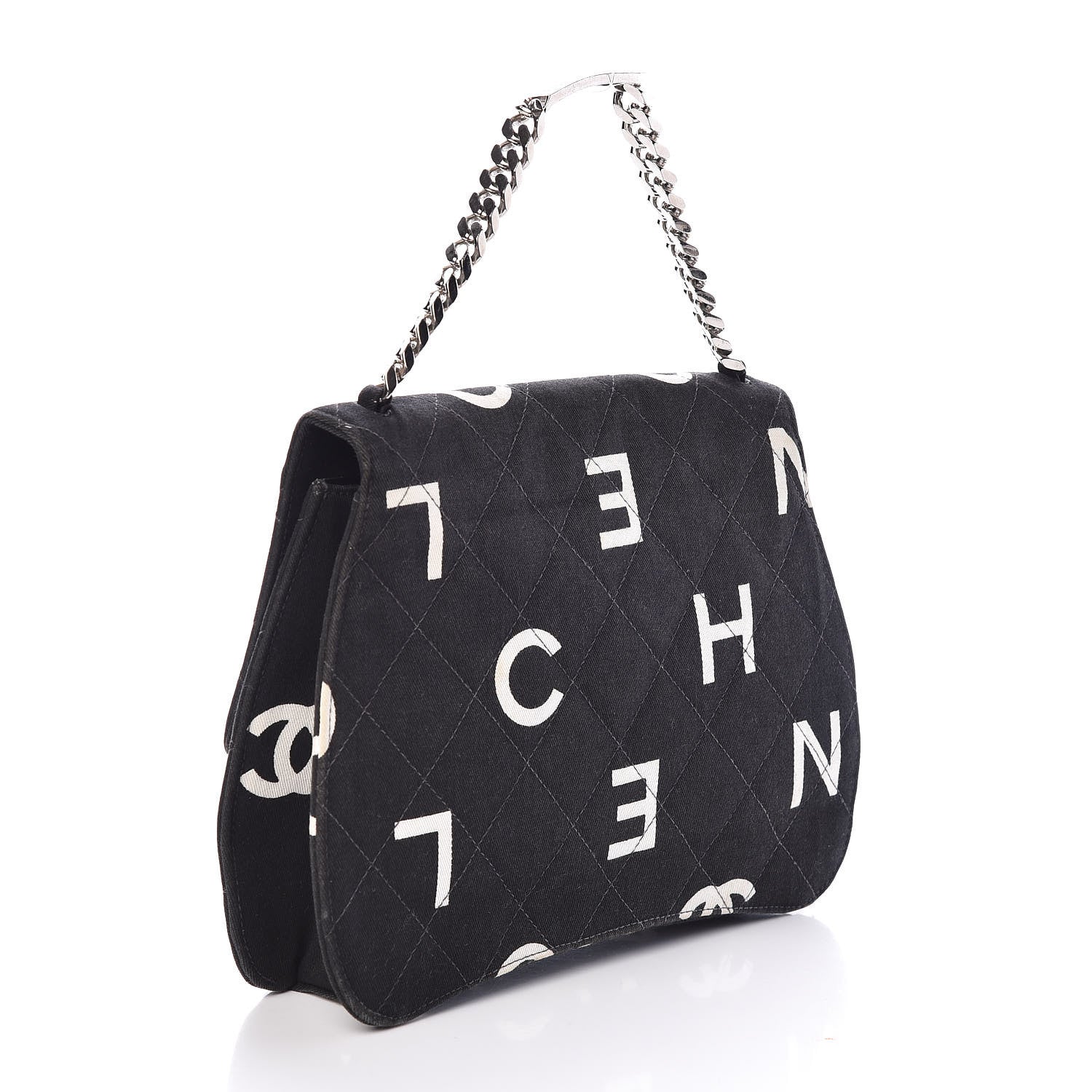 Chanel Canvas Quilted Coco ID Chain Bag Black 3 of 11