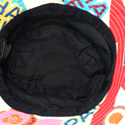 Chanel Cotton Cloche Bucket Hat L Pink Red White Turquoise 7 of 9