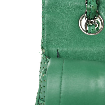 Chanel Lambskin Perforated Medium Double Flap Green 12 of 15