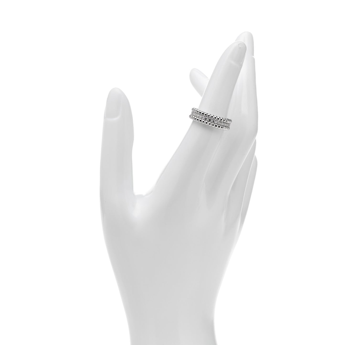 18K White Gold Diamond Perlee 1 Row Ring 51 5.75