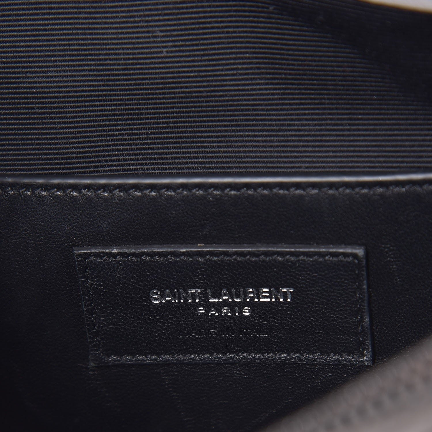 Saint Laurent Sheepskin Matelasse Chevron Monogram Large College Satchel Light Grey 6 of 14