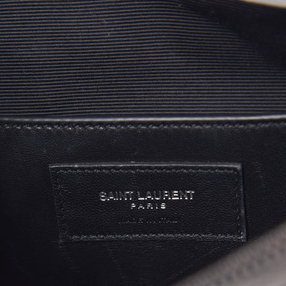 Saint Laurent Sheepskin Matelasse Chevron Monogram Large College Satchel Light Grey 6 of 14