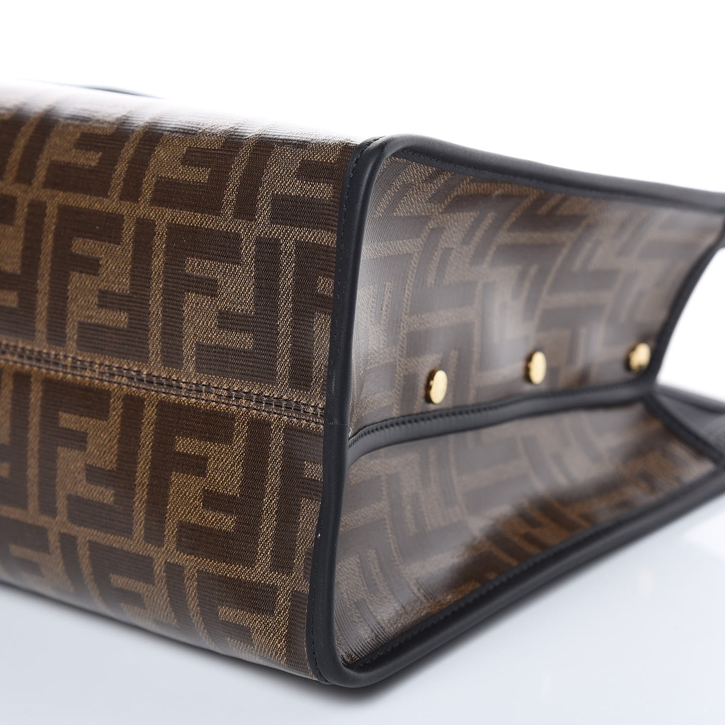 Glazed Fabric Vitello Century FF 1974 Stamp Patch Medium Peekaboo Defender Cover Mogano Panna Black