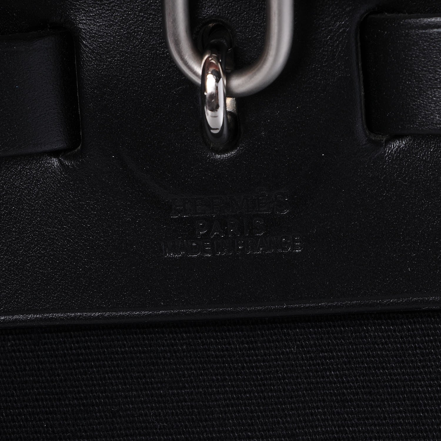 Hermes Toile Vache Calfskin Herbag 39 MM Black 6 of 8