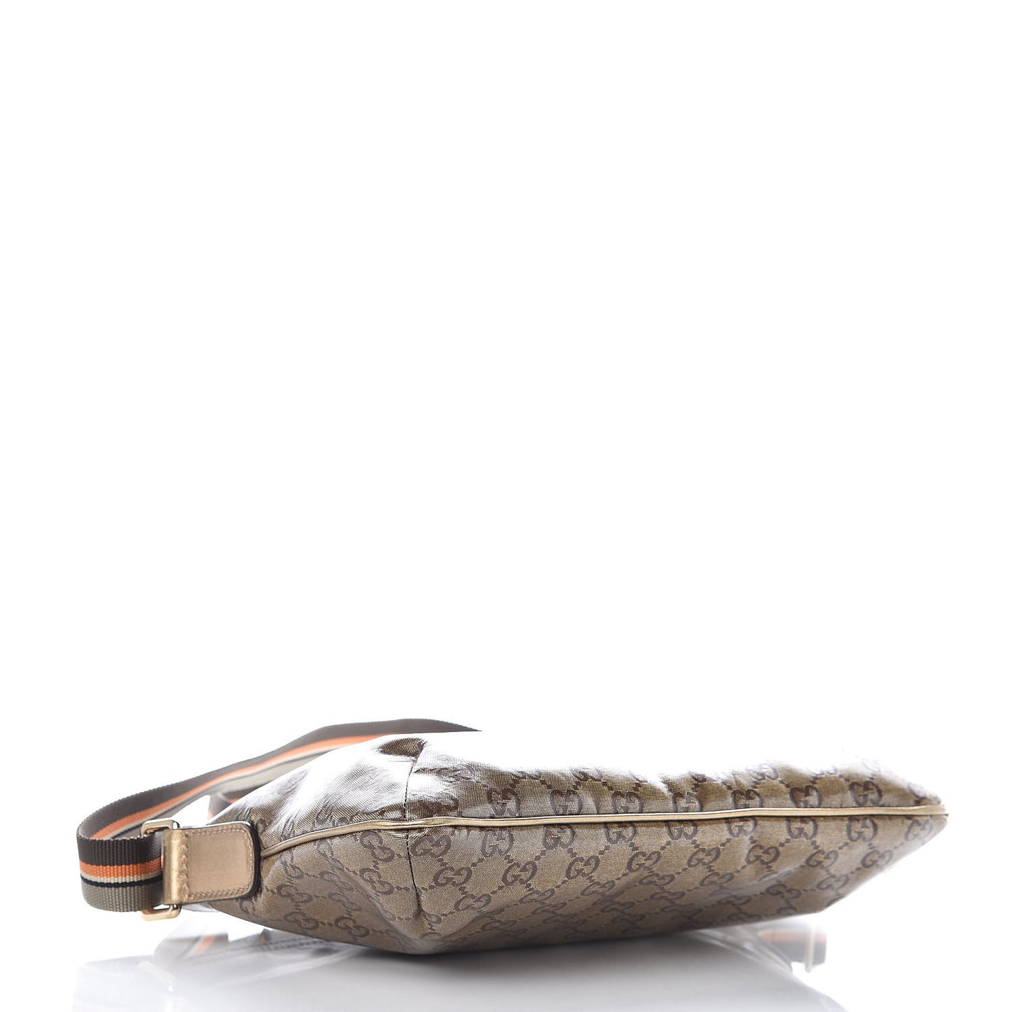 Crystal Monogram Web Small Flat Messenger Crossbody Bronze