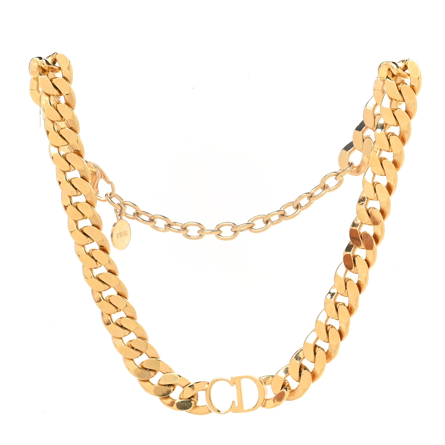 Christian Dior Metal CD Choker Necklace Gold 3 of 5