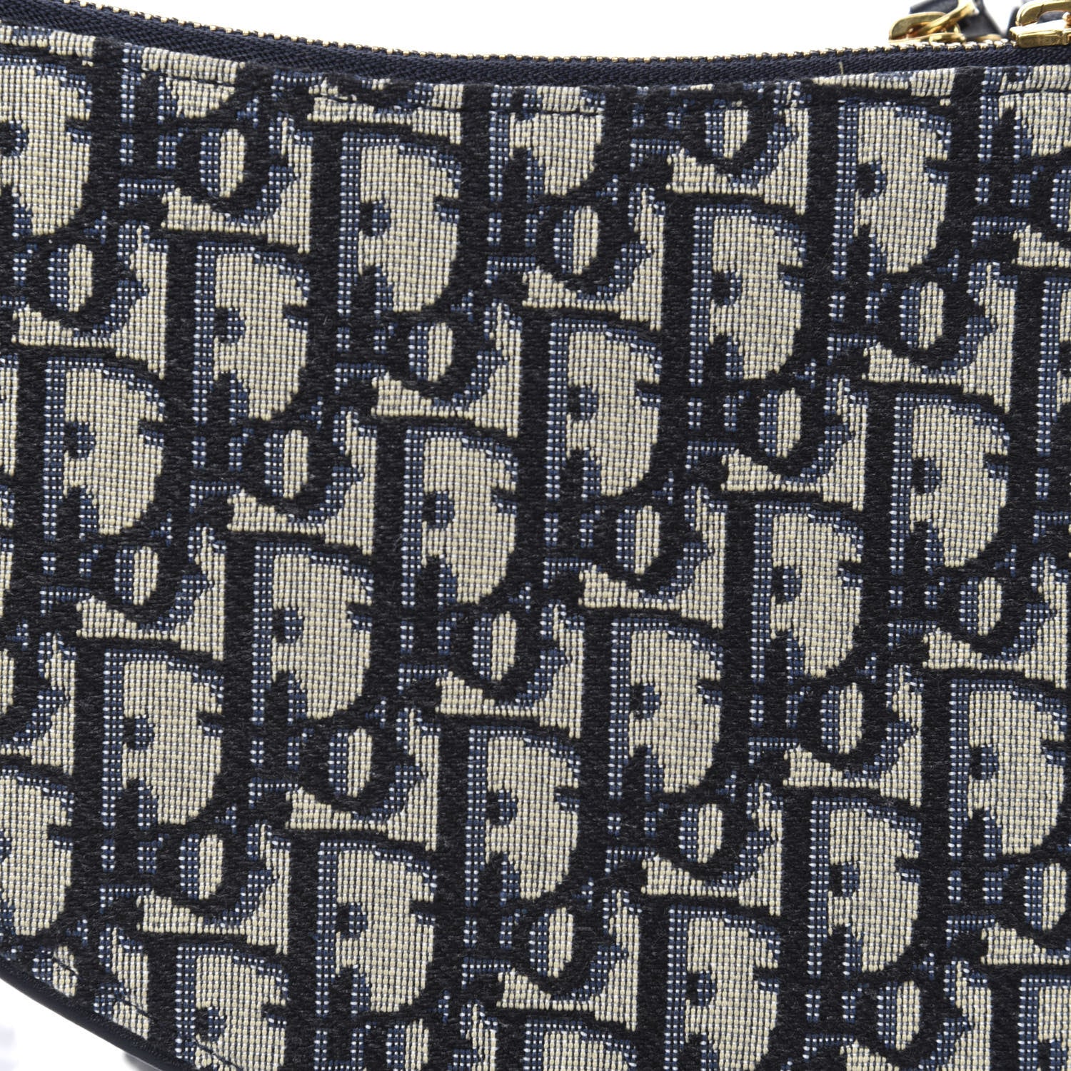 Christian Dior Oblique Saddle Pouch With Strap Navy Blue 9 of 9