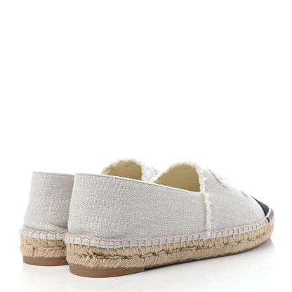 Chanel Linen CC Espadrilles 39 Beige Black 4 of 8