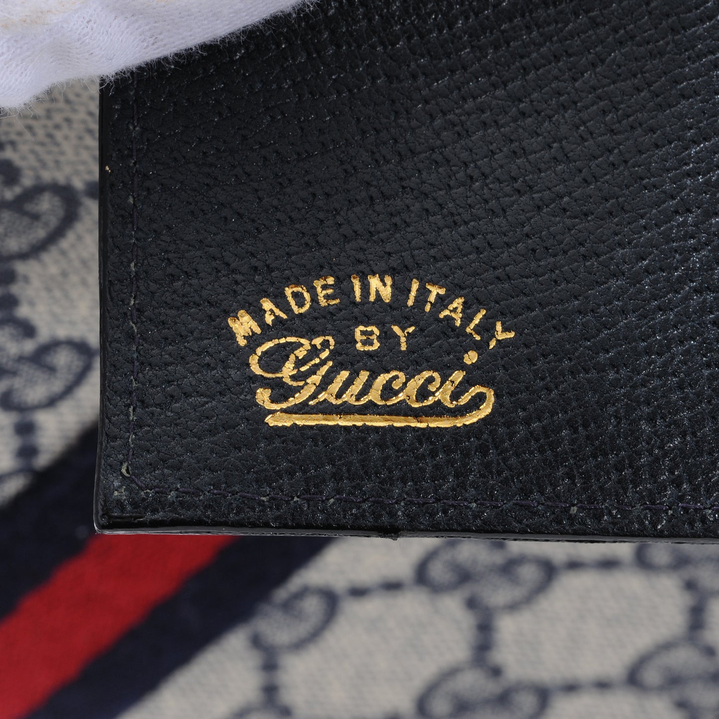 Monogram Horsebit Web Wallet Navy