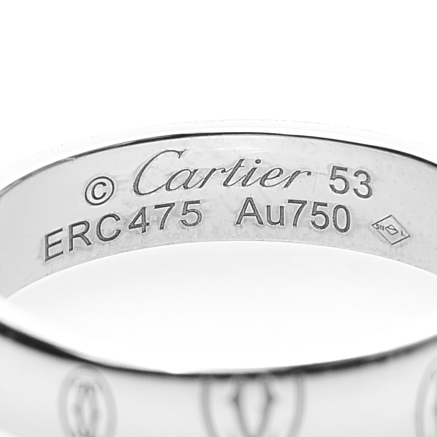 Cartier 18K White Gold 4mm Happy Birthday Band Ring 53 6.5 4 of 4