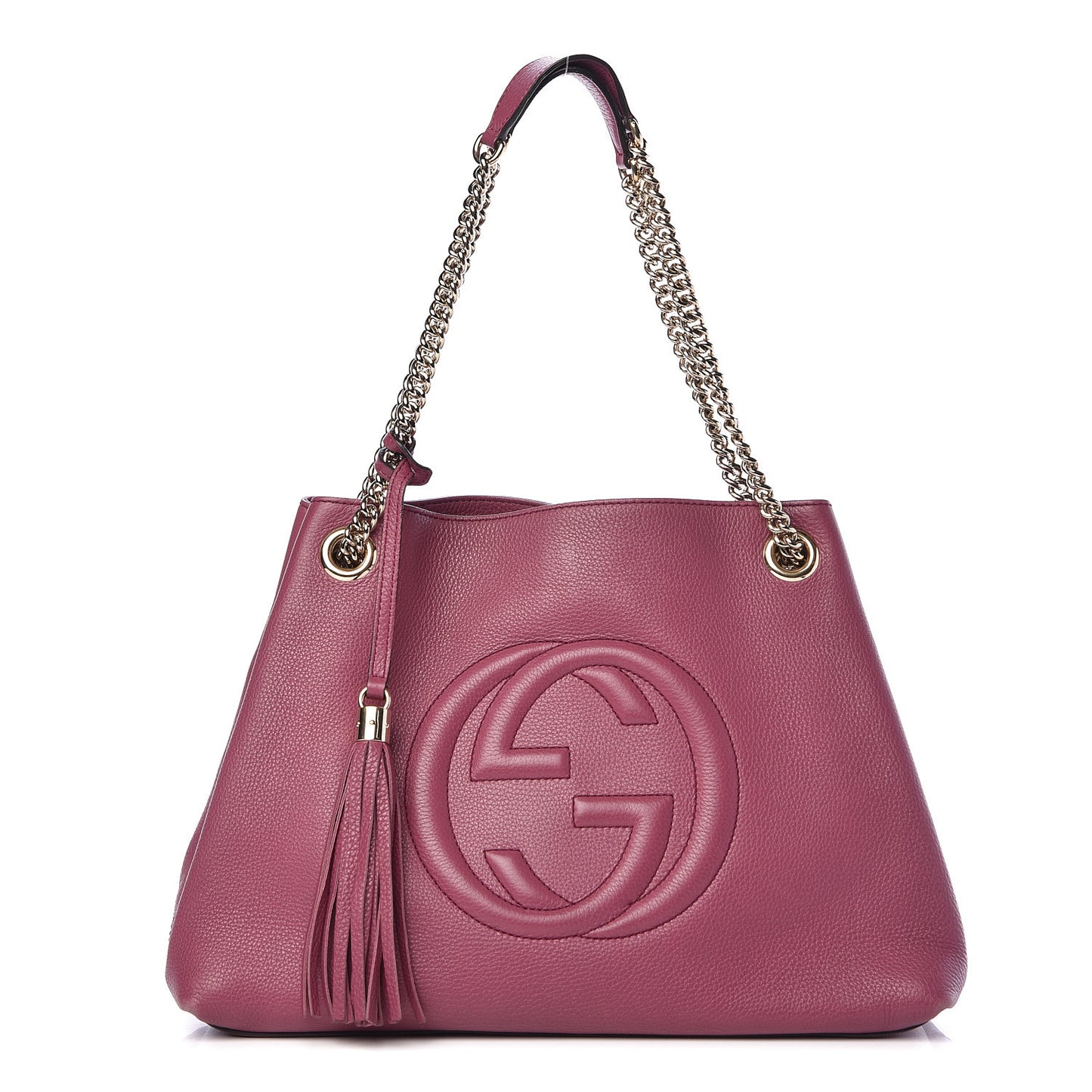 Pebbled Calfskin Medium Soho Chain Shoulder Bag Peonia Flower