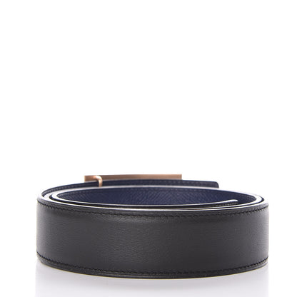 Hermes Swift Epsom 32mm Collier De Chien CDC Belt 90 Black Bleu Saphir 3 of 8