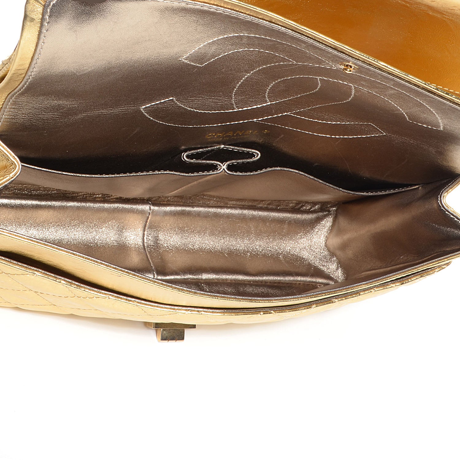 Chanel Calfskin 2.55 Reissue 227 Flap Metallic Gold 5 of 9