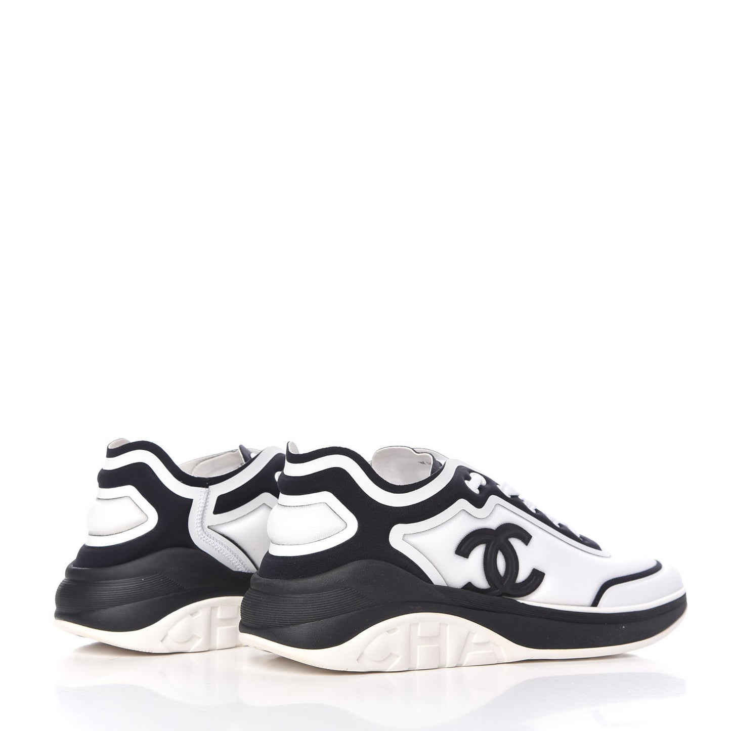 Lycra Womens CC Sneakers 38.5 White Black