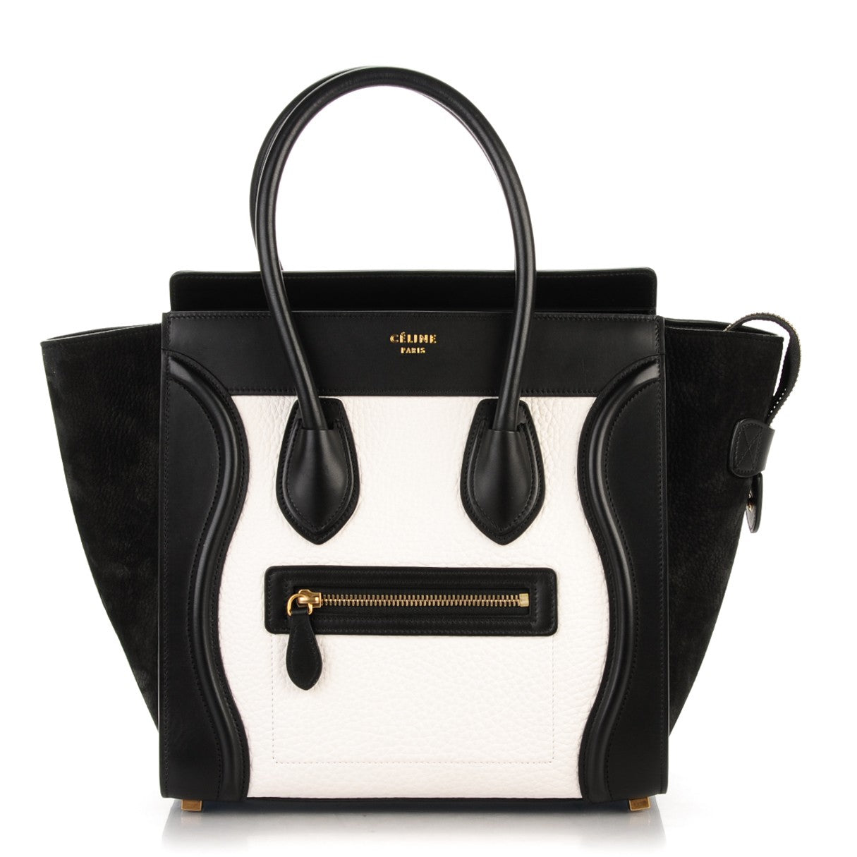 Bullhide Calfskin Micro Bi-Color Luggage Black White