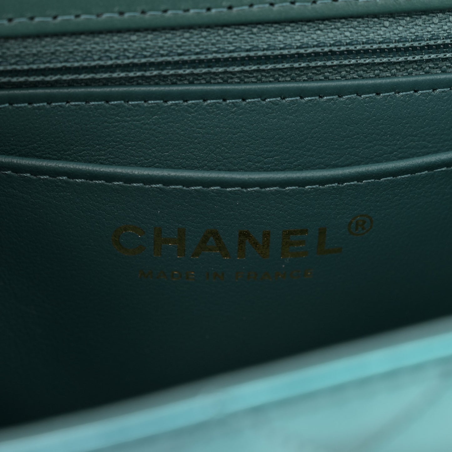 Shaded Patent Calfskin Quilted Mini Rectangular Flap Green Blue