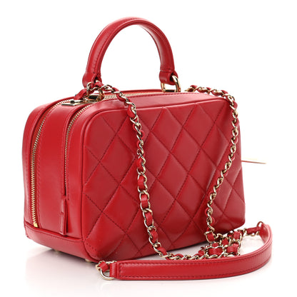 Chanel Lambskin Quilted Small Trendy CC Bowling Bag Red 3 of 12