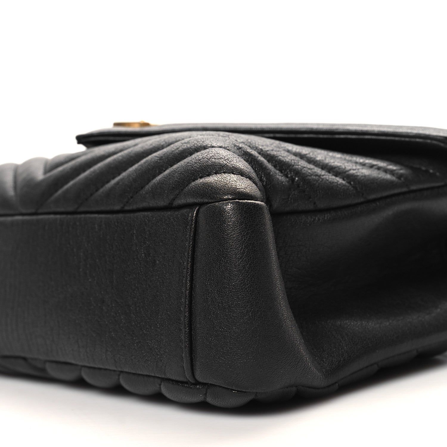 Saint Laurent Sheepskin Matelasse Chevron Monogram Medium College Bag Black 10 of 11