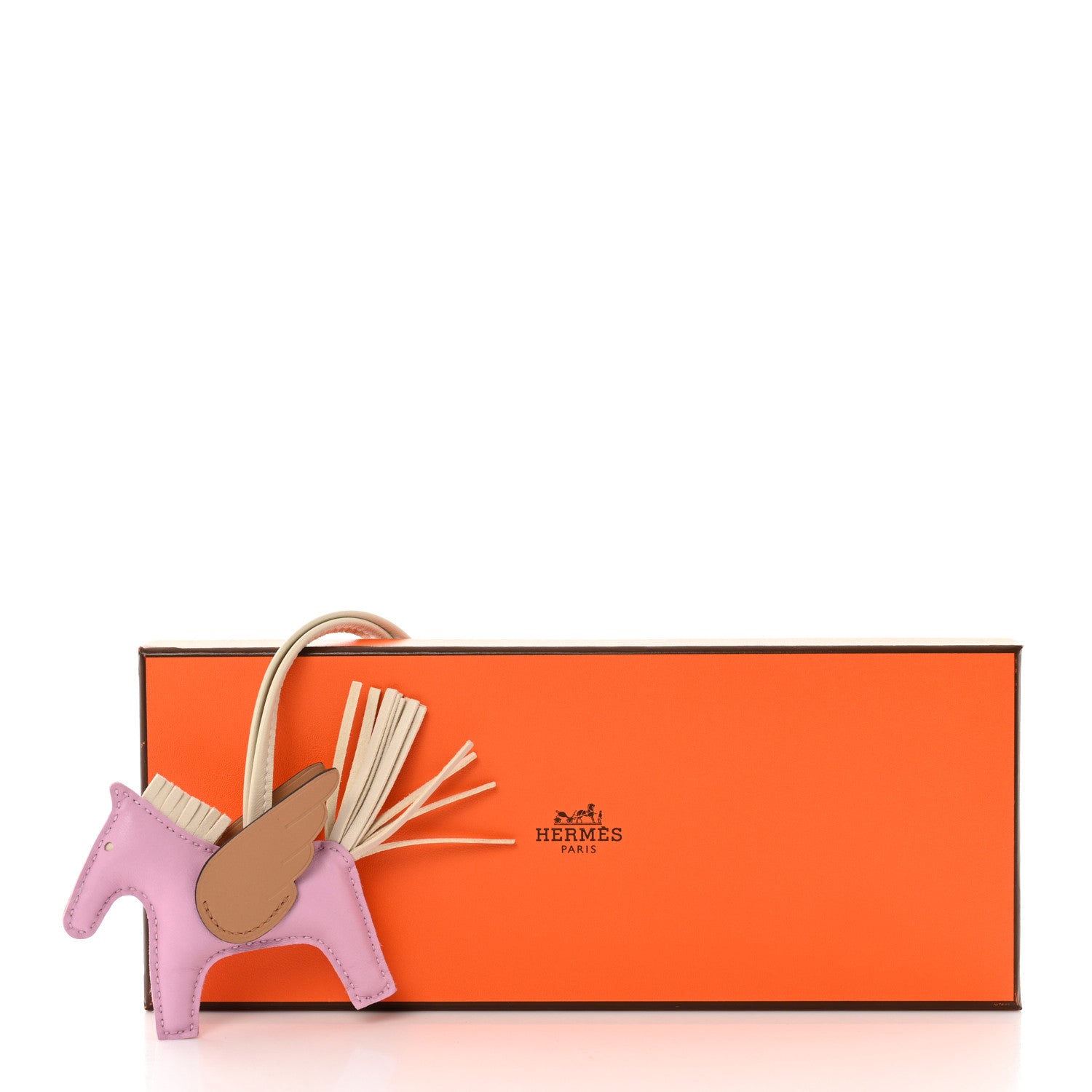 Hermes Milo Lambskin Grigri Rodeo Pegase Horse Bag Charm PM Mauve Sylvestre Craie Chai 5 of 5