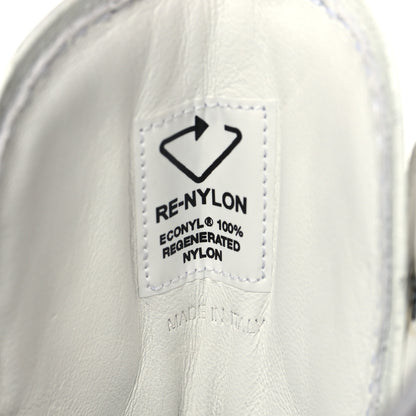 Prada Spazzolato Rois Re-Nylon Metal Triangle Logo Mens Monolith Pouch Pocket 60mm Combat Boots 6 White 9 of 9