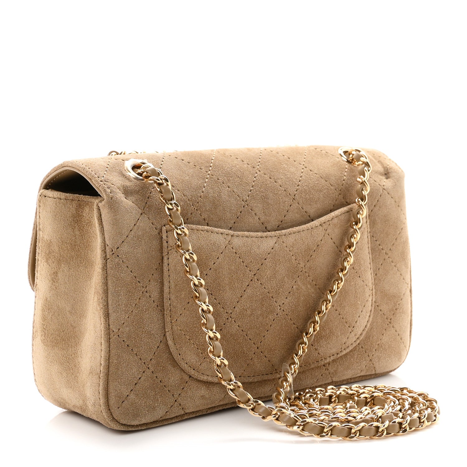 Chanel Suede Calfskin Mini Quilted Souplissimo Flap Dark Beige 3 of 11