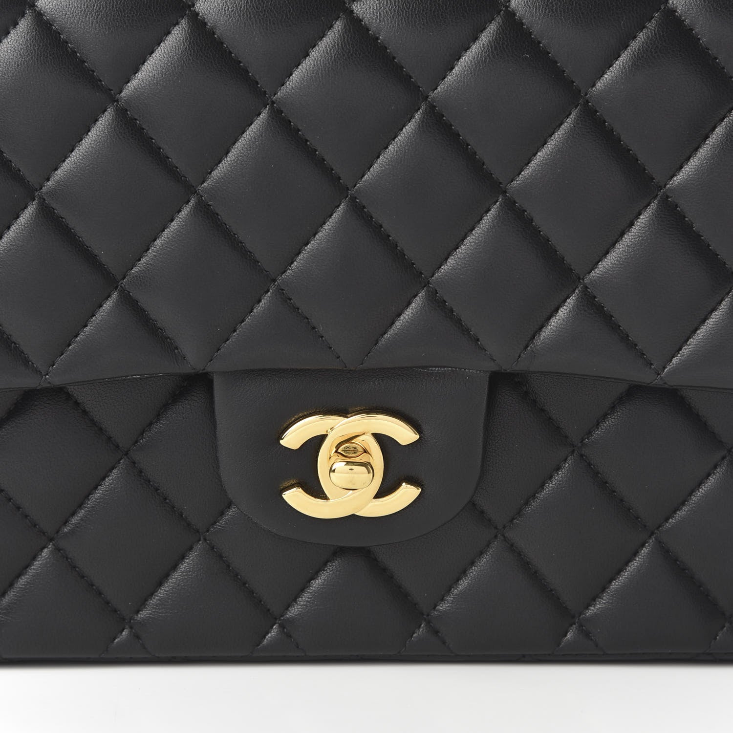 Chanel Lambskin Quilted Medium Double Flap Black 10 of 14
